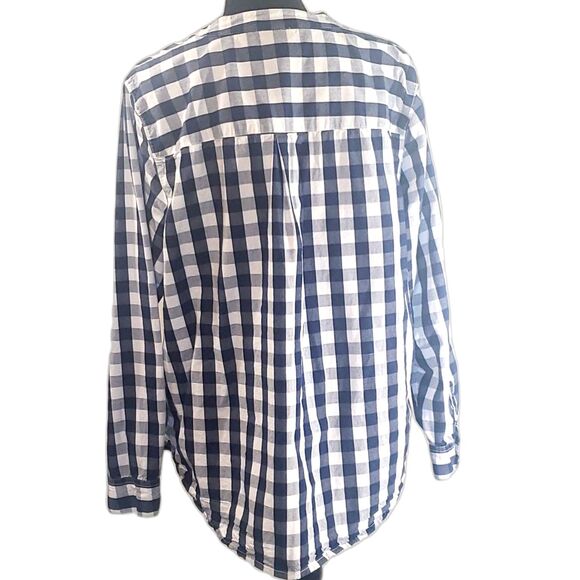 St. John’s Bay White Blue Checked Button-Up Pockets Blouse Size 2X - Picture 5 of 5